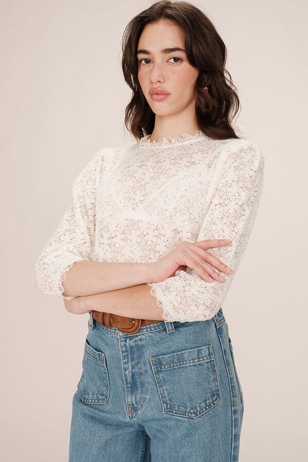 Grace & Mila Blusa de encaje Blanco