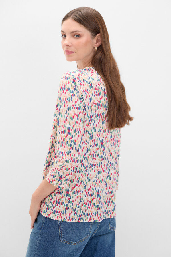 Cortefiel Camiseta básica fluida Estampado marrón