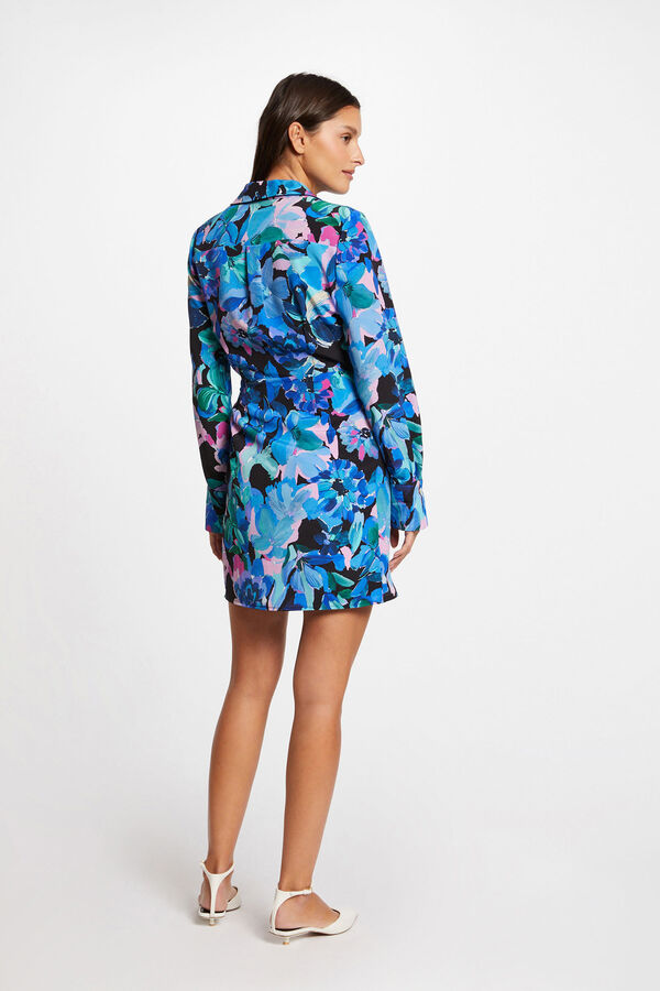 Morgan Vestido curto estampado floral Azul