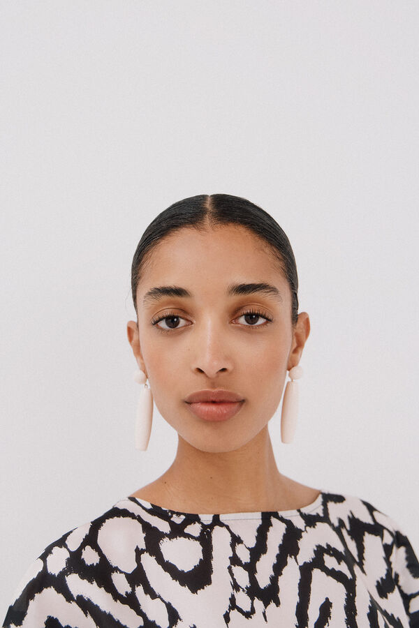 Cortefiel Top combinado estampado Estampado blanco