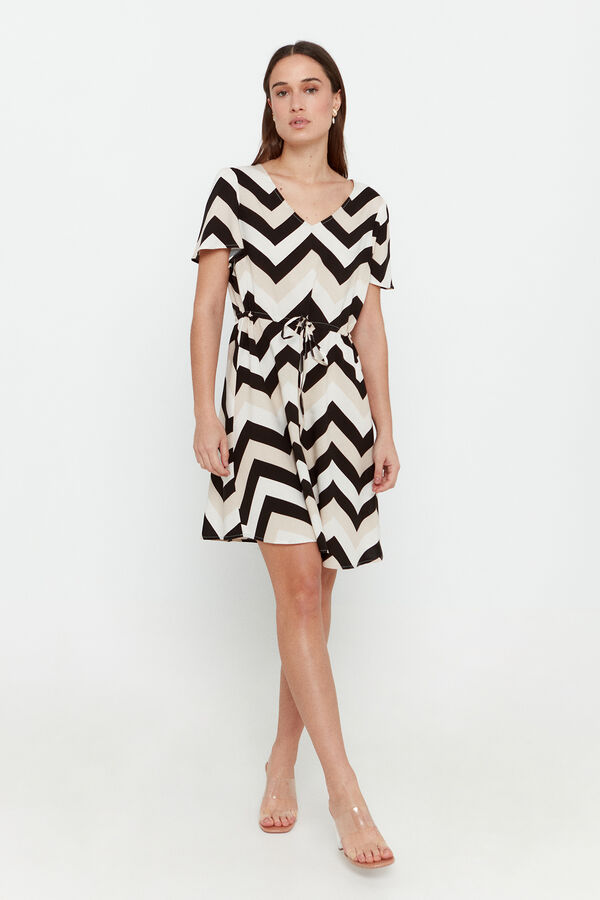 Vero Moda Vestido corto de manga corta Negro