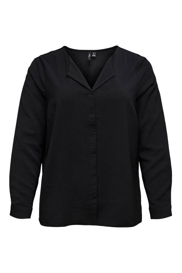 Vero Moda Curve Camisa de manga manga tamanho grande Preto