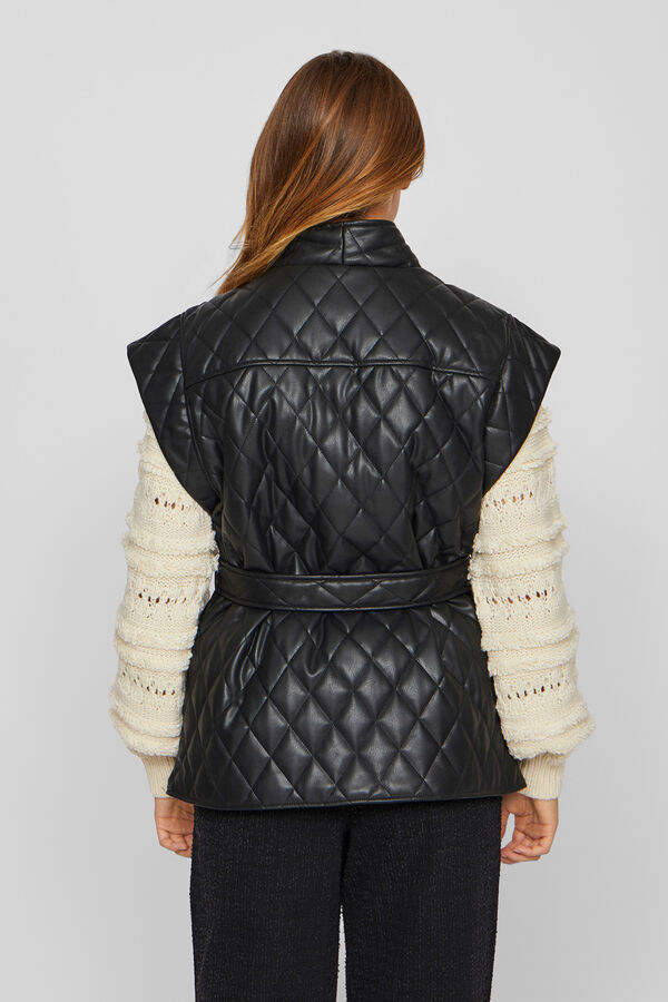 Vila Chaleco acolchado guateado Negro