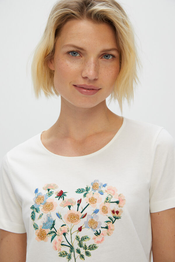 Cortefiel T-shirt estampado floral Multicolorido