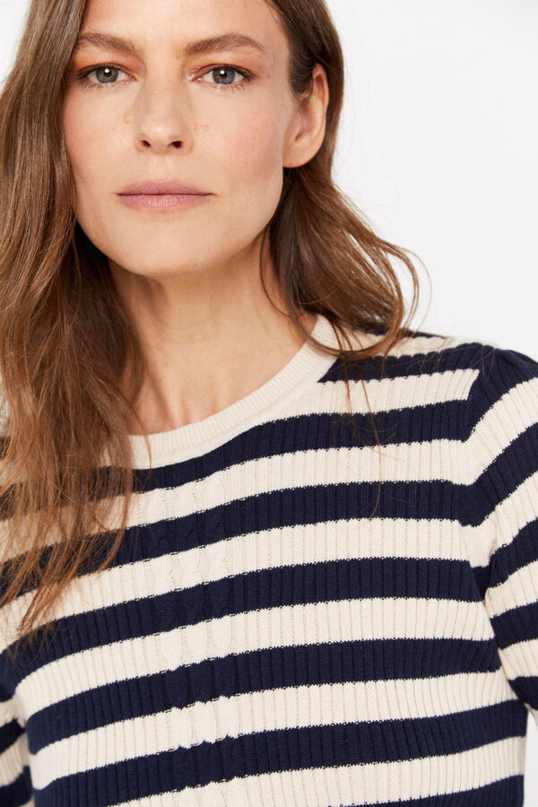 Cortefiel Camisola malha canelada Azul