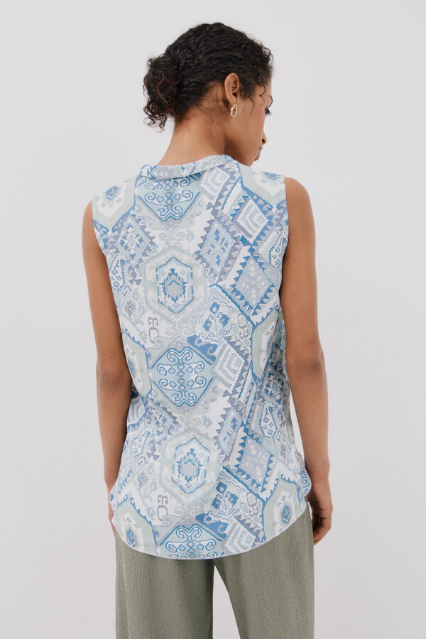 Cortefiel Blusa sin mangas Azul