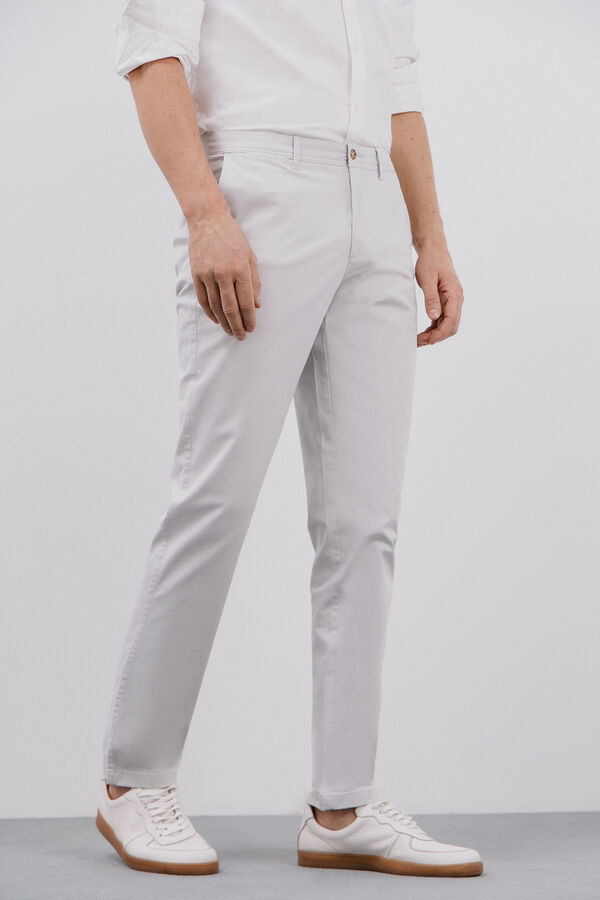 Cortefiel Pantalón chino regulart fit Gris
