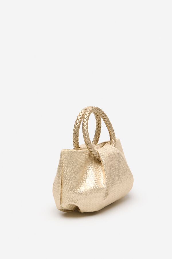 Cortefiel Bolso formato saco fruncido Dorado