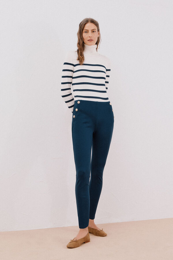 Cortefiel Legging de mujer de punto Azul marino