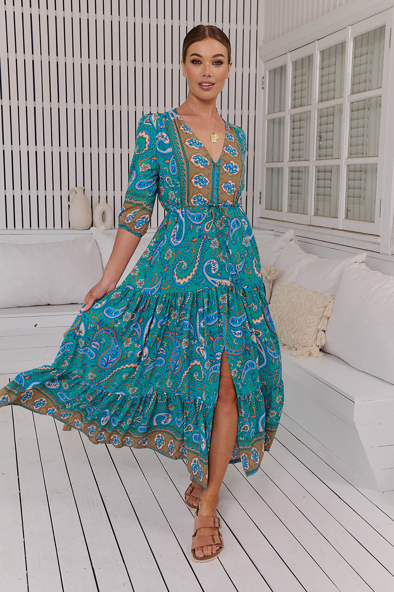 Jaase Vestido largo estampado Tessa