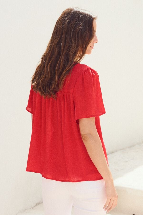 Pol&iacute;n Et Moi Blusa Carmina Vermelho