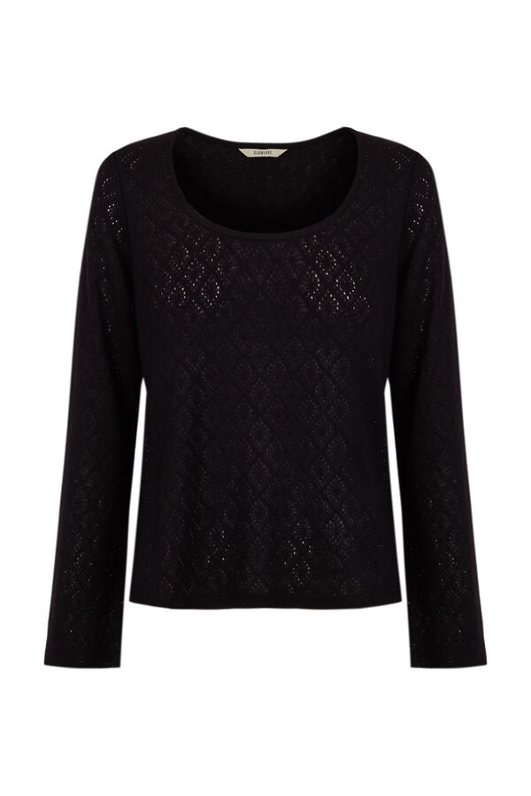 Slowlove Top com tecido estruturado Preto