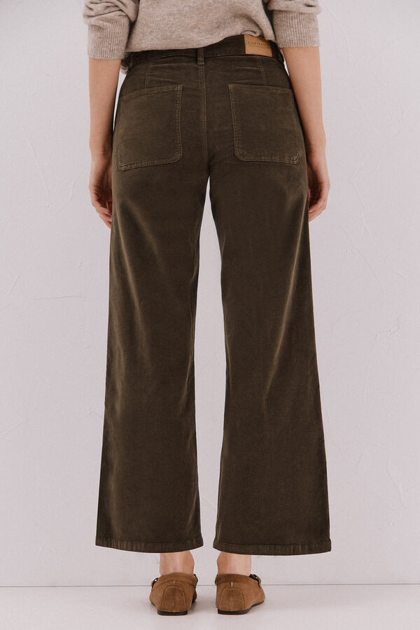 Cortefiel Pantalones Marine Velvet Verde