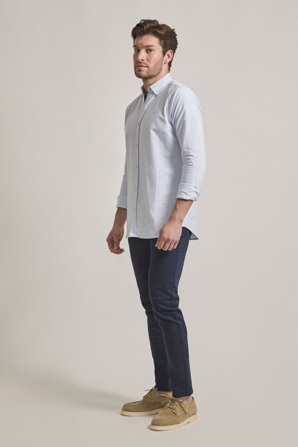 Street Monkey Camisa oxford rayas Azul