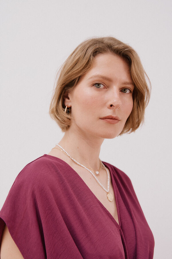 Cortefiel Vestido nudo Morado