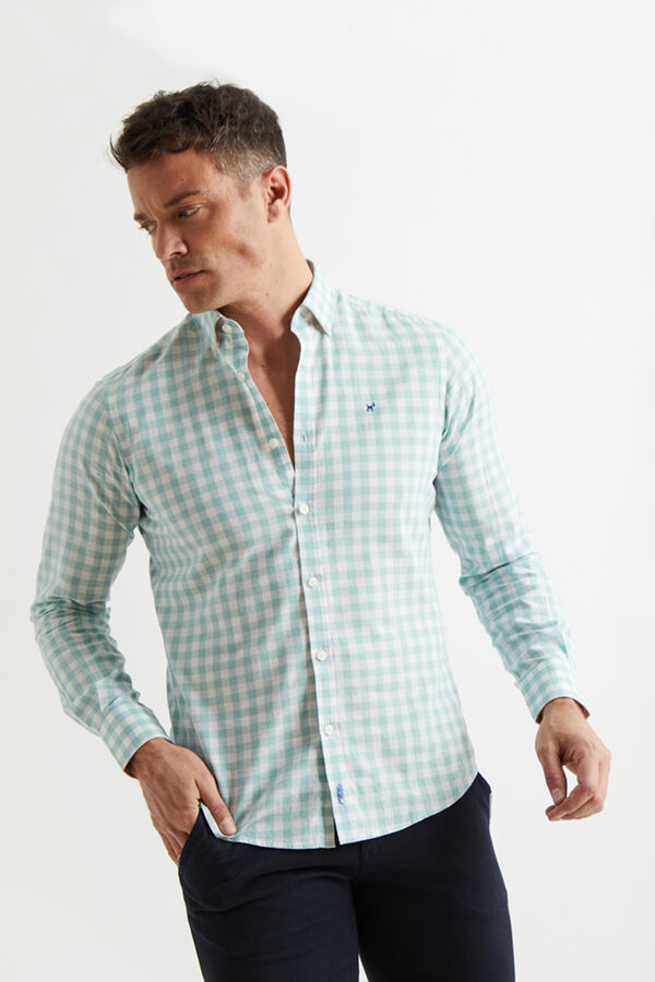 Williot Camisa xadrez de linho Verde