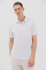 Cortefiel Polo liso slub Blanco