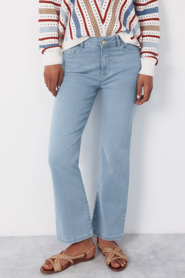 Cortefiel Jeans Sensational Campana Crop Azul