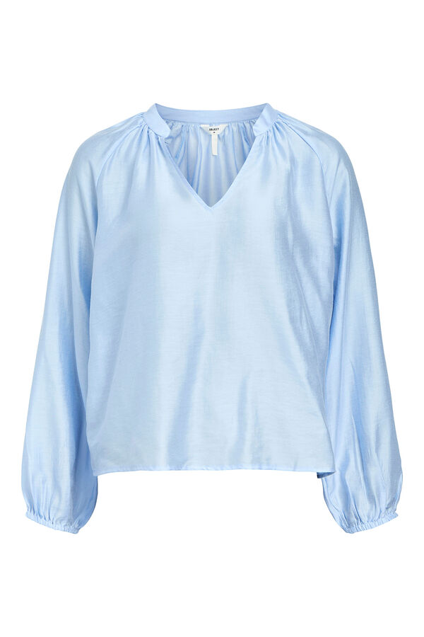 Object Blusa amplia cuello pico Azul