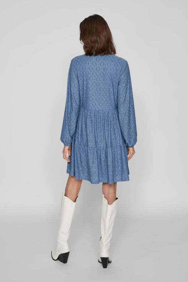Vila Vestido troquelado Azul
