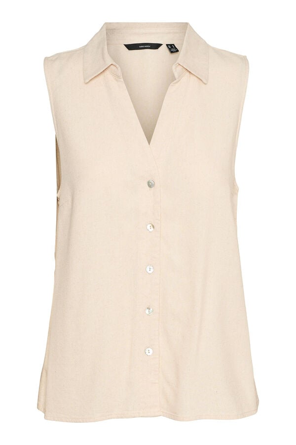 Vero Moda Top flu&iacute;do com gola em bico Cinzento