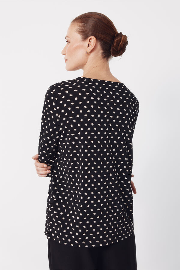 Cortefiel Blusa com decote em v e bot&otilde;es. Cinzento