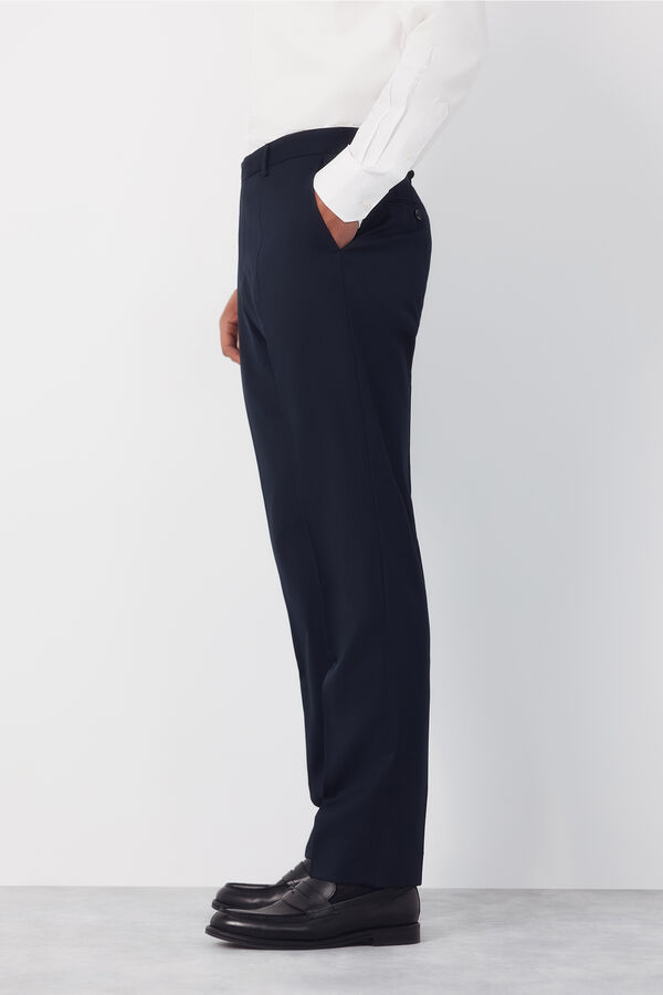 Cortefiel Pantal&oacute;n de traje liso COOLMAX&reg; Azul marino