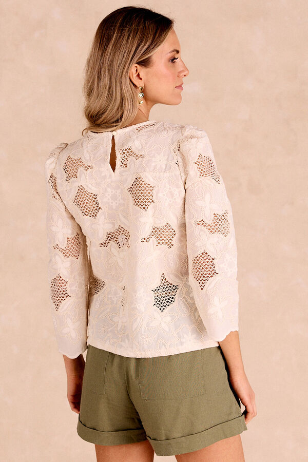 Pol&iacute;n Et Moi Blusa encaje Tiana Beige