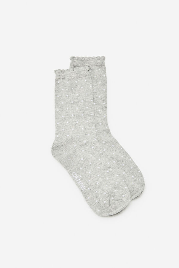 Cortefiel Meias bolinhas mini bolinhas Cinzento