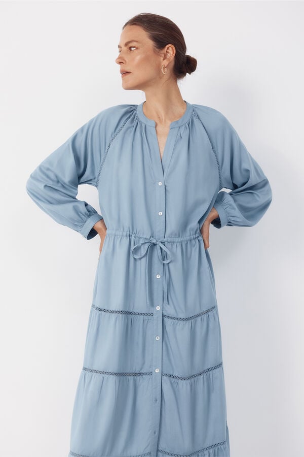 Cortefiel Vestido estampado Azul