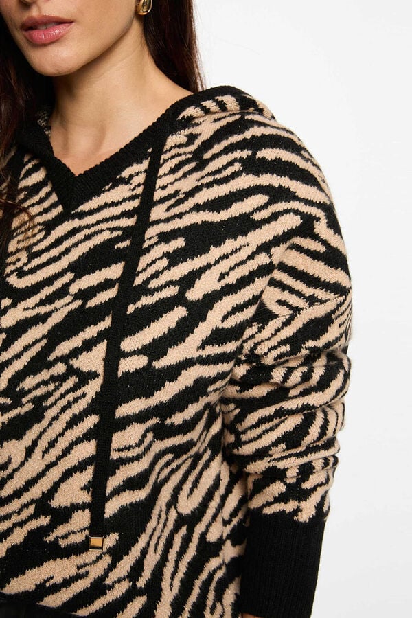Morgan Camisola curto com capuz Preto