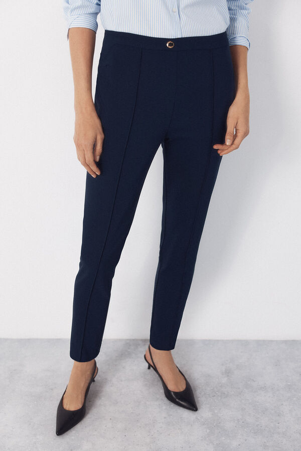 Cortefiel Pantal&oacute;n skinny el&aacute;stico Azul marino