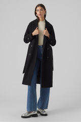 Vero Moda Abrigo de pa&ntilde;o manga larga Negro