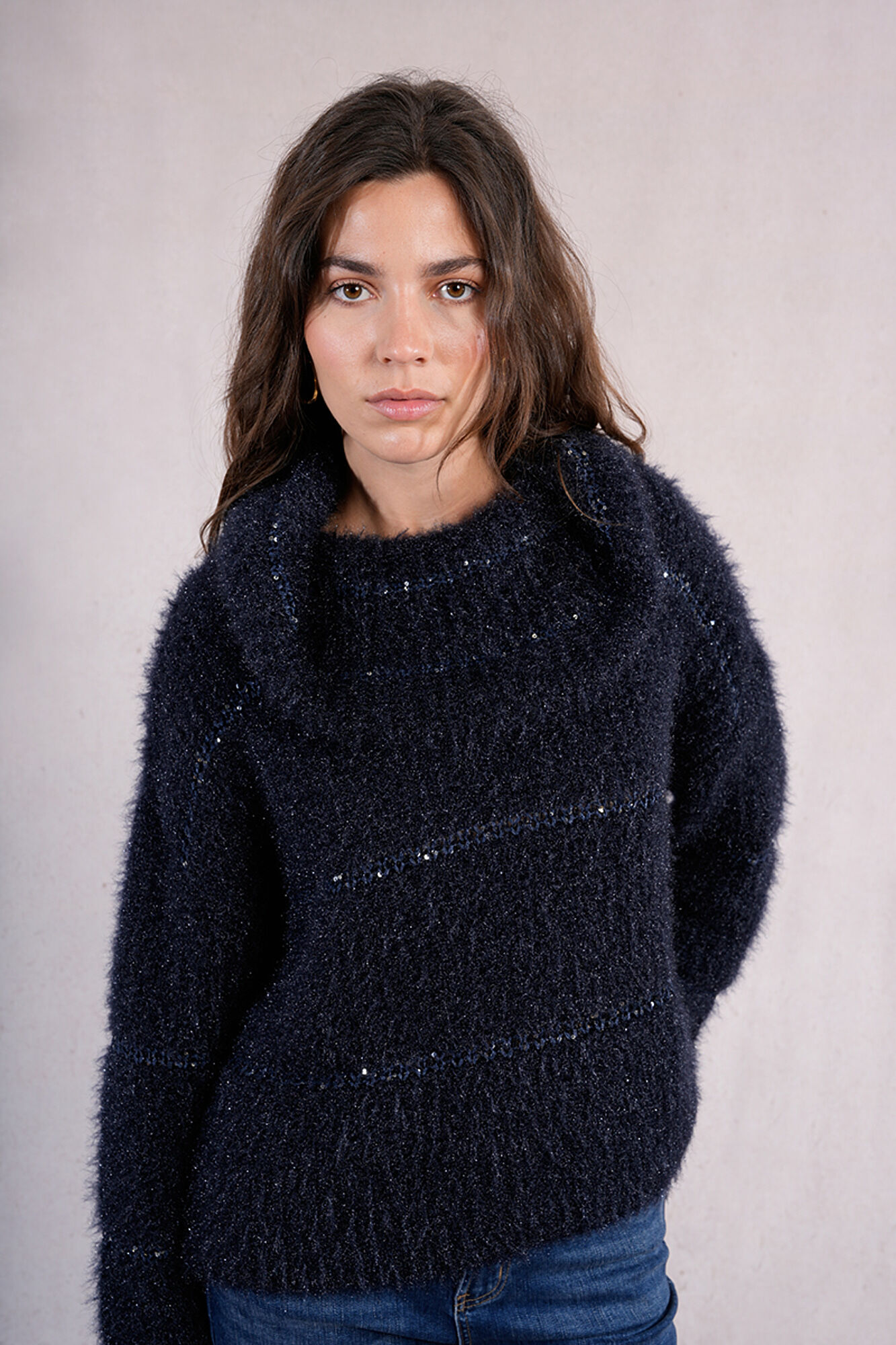 Molly Bracken Jersey de mujer de manga larga estampado rayas