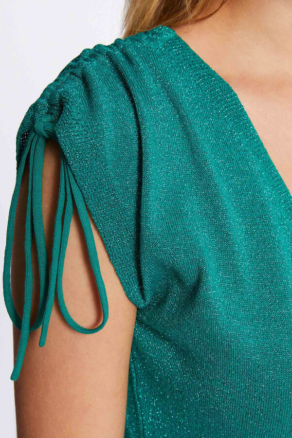 Cortefiel Jersey manga corta con cordón corredizo Verde