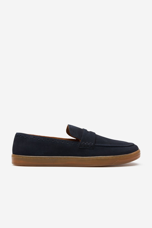 Cortefiel Mocas&iacute;n piel Azul marino