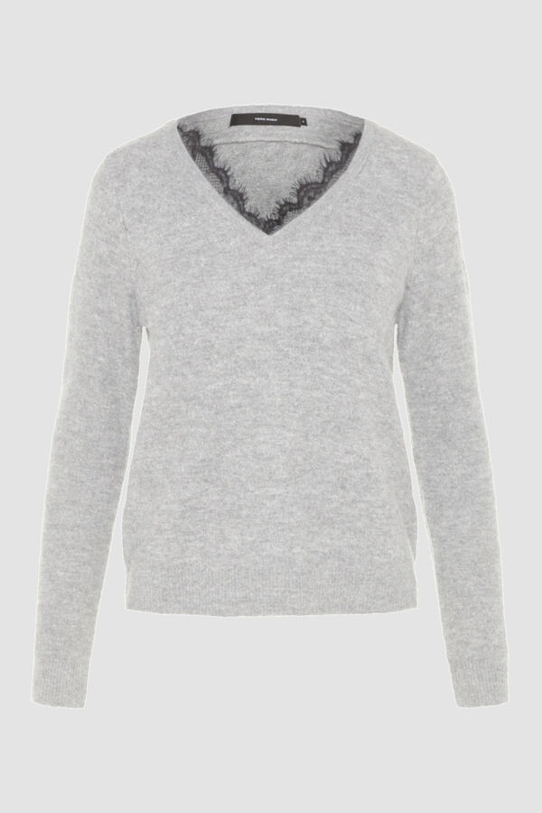 Vero Moda Curve Camisola b&aacute;sica de malha Curve Cinzento