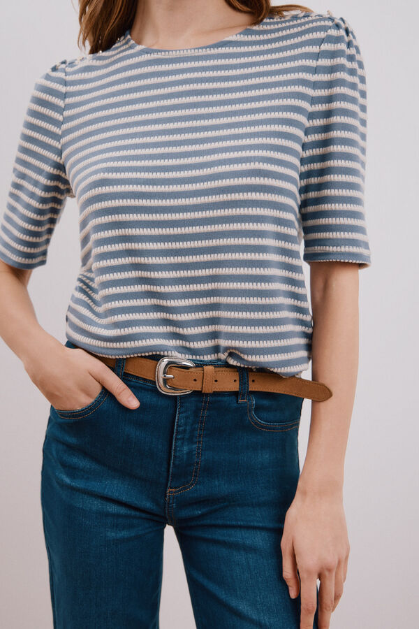 Cortefiel Camiseta estructura rayas Azul