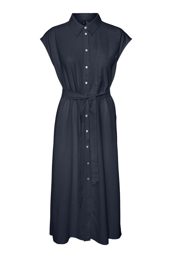 Vero Moda Vestido 7/8 camisero Azul