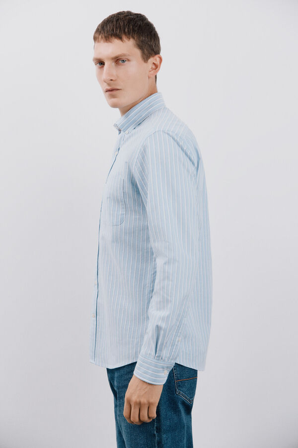 Cortefiel Camisa oxford rayas Azul