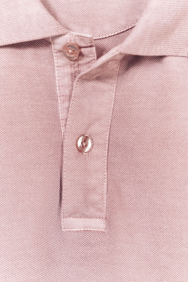 OOTO Polo pique lavado bordado avión Rosa