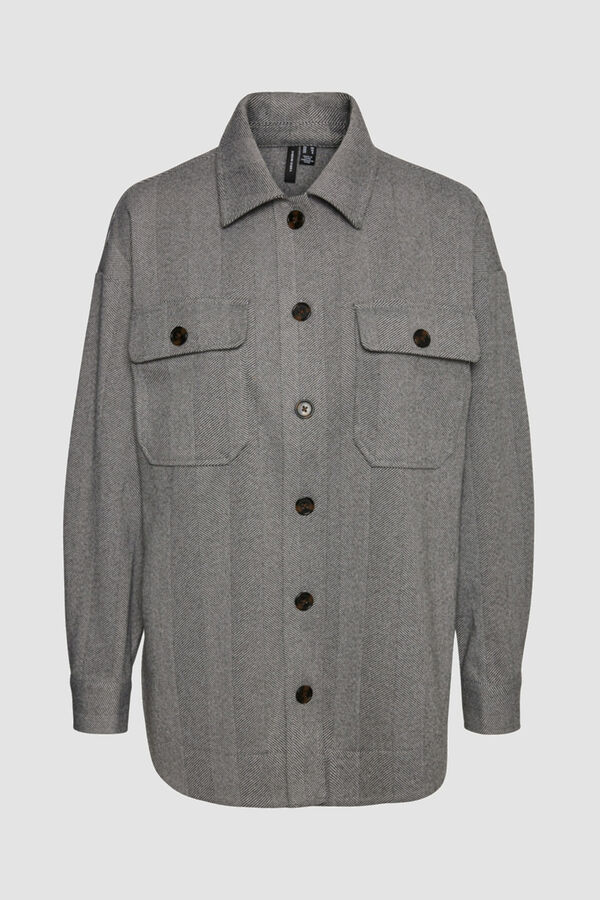 Cortefiel Camisa larga manga comprida Cinzento