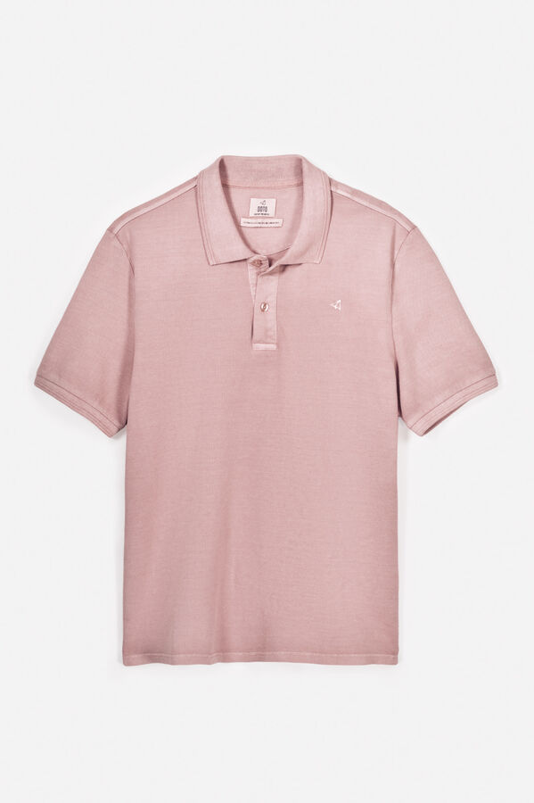 OOTO Polo pique lavado bordado avión Rosa