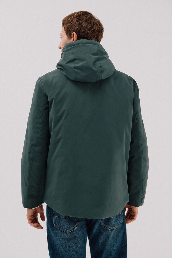 Cortefiel Parka con capucha Verde oscuro