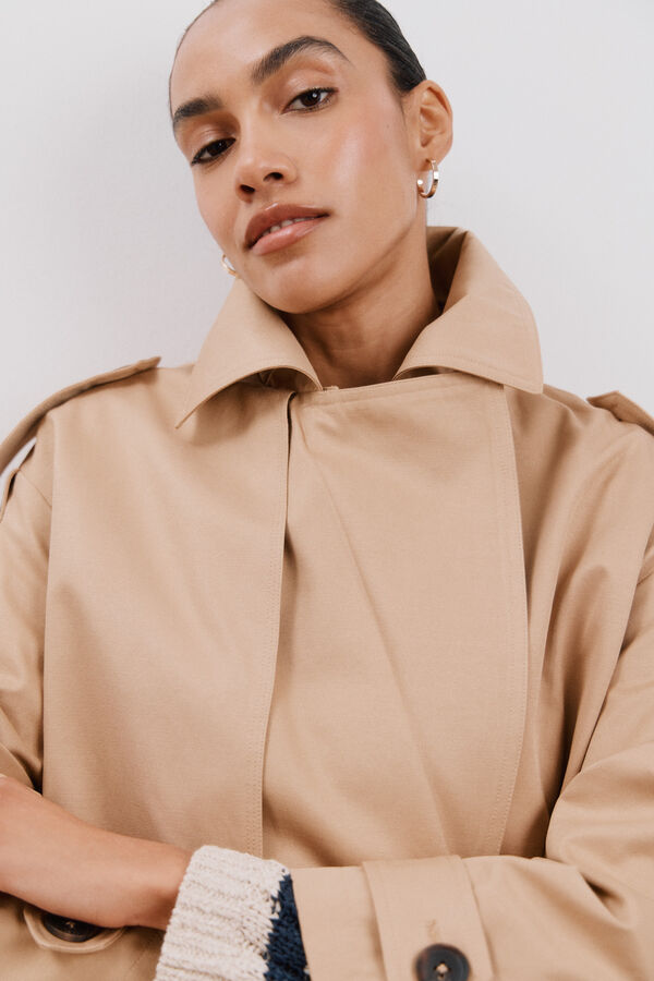 Cortefiel Gabardina corta Beige