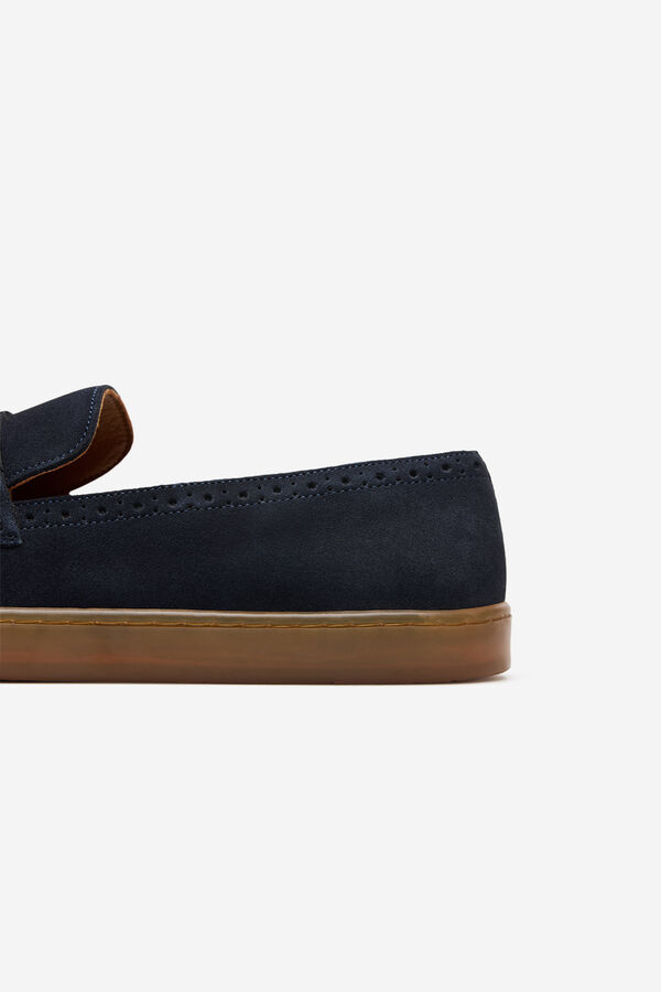 Cortefiel Mocas&iacute;n piel Azul marino