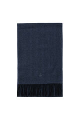 Selected Bufanda con flecos y logo bordado confeccionada 100% con Lana RWS. Azul marino