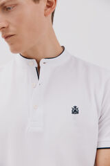 Cortefiel Polo cuello mao Blanco