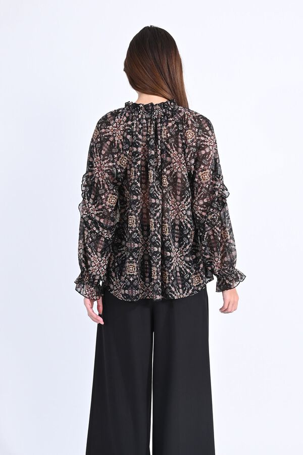 Molly Bracken Blusa de manga comprida com la&ccedil;ada Preto