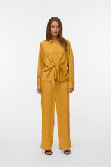 Vero Moda Camisa de cetim de manga comprida  Dourado